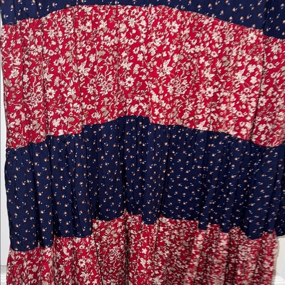 Hayden Los Angeles boho swing floral Navy and Red Dress - Picture 6 of 6